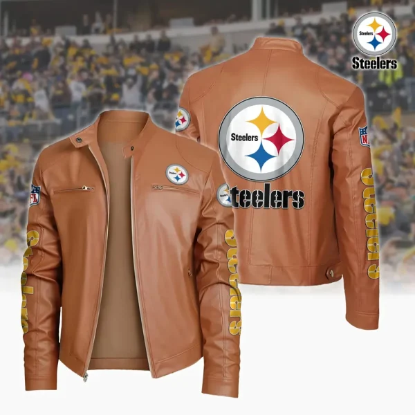 Pittsburgh Steelers Custom Name Sport Leather Jacket SPTSLJ027 - Image 4