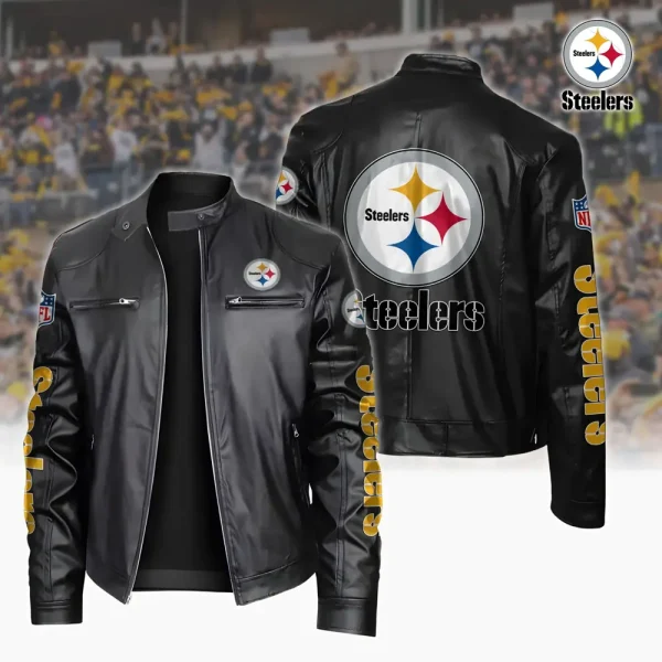 Pittsburgh Steelers Custom Name Sport Leather Jacket SPTSLJ027