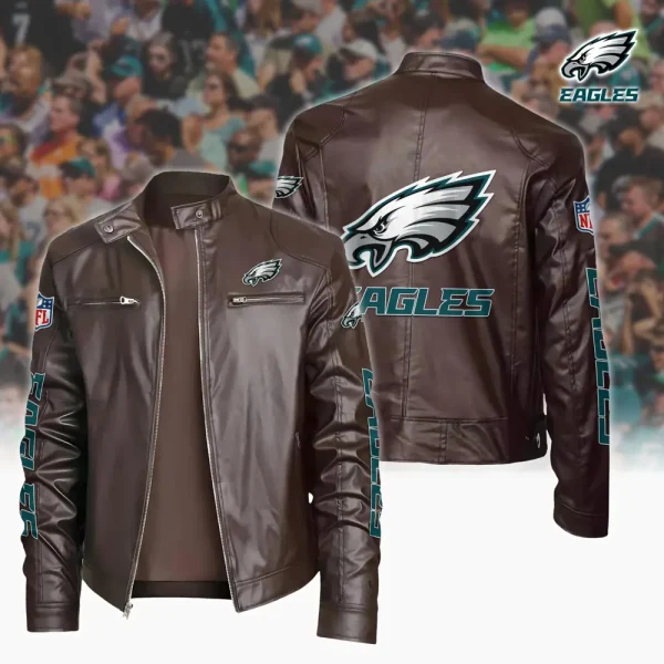 Philadelphia Eagles Custom Name Sport Leather Jacket SPTSLJ028 - Image 2