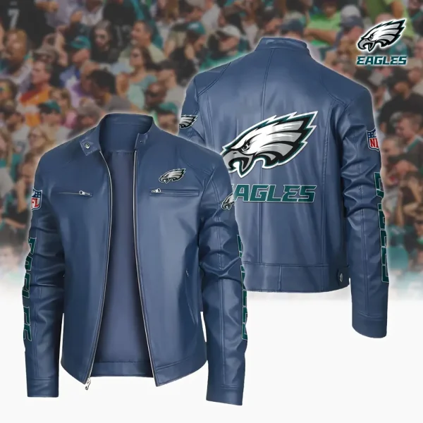 Philadelphia Eagles Custom Name Sport Leather Jacket SPTSLJ028 - Image 3