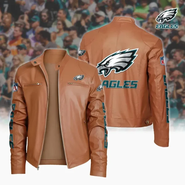 Philadelphia Eagles Custom Name Sport Leather Jacket SPTSLJ028 - Image 4