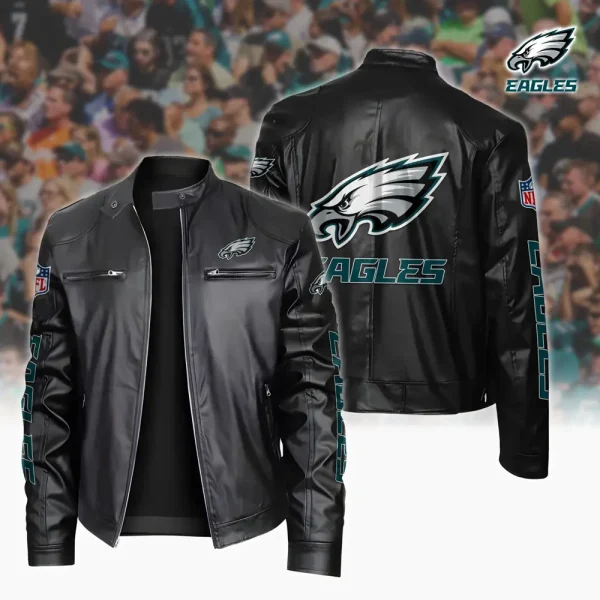 Philadelphia Eagles Custom Name Sport Leather Jacket SPTSLJ028