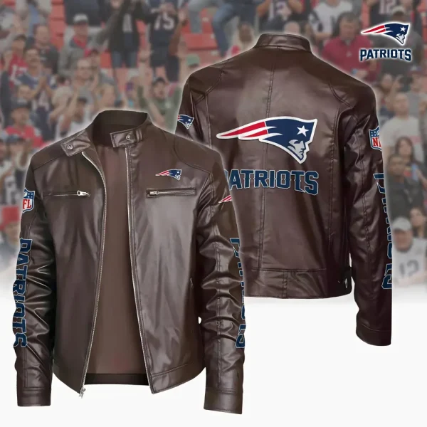 New England Patriots Custom Name Sport Leather Jacket SPTSLJ030 - Image 2