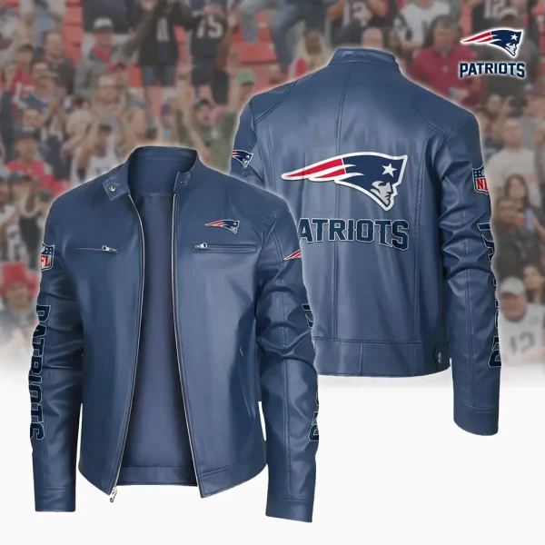 New England Patriots Custom Name Sport Leather Jacket SPTSLJ030