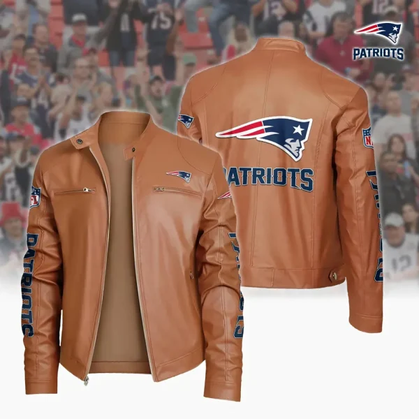 New England Patriots Custom Name Sport Leather Jacket SPTSLJ030 - Image 3