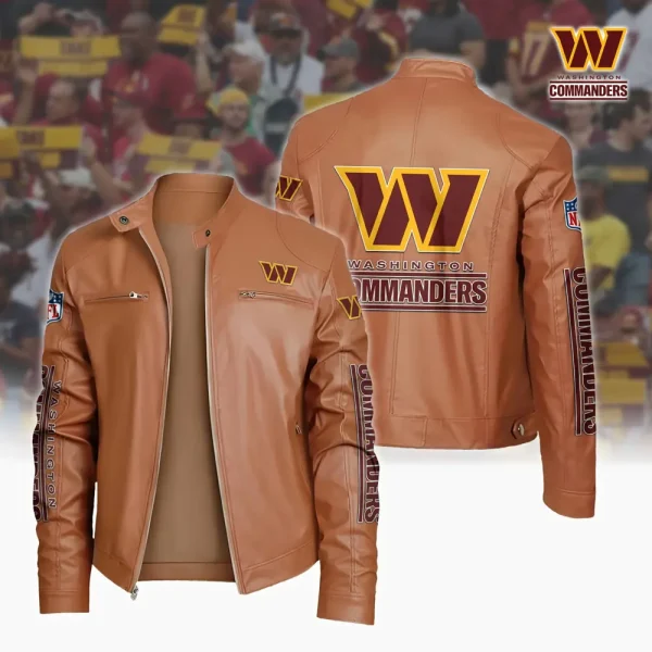 Washington Commanders Custom Name Sport Leather Jacket SPTSLJ033 - Image 4