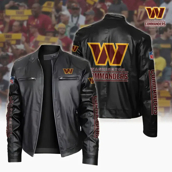 Washington Commanders Custom Name Sport Leather Jacket SPTSLJ033