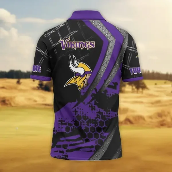 Minnesota Vikings Trending2025 Men Short Sleeve Polo Shirts - Image 2