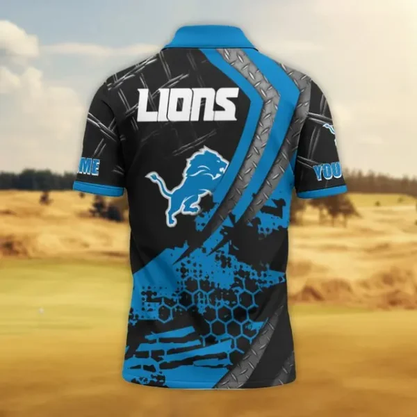 Detroit Lions Trending2025 Men Short Sleeve Polo Shirts - Image 2