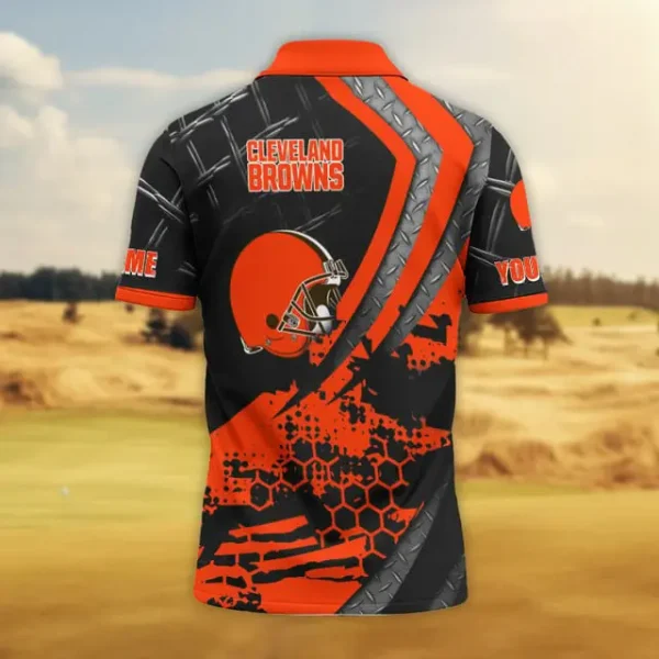 Cleveland Browns Trending2025 Men Short Sleeve Polo Shirts - Image 2