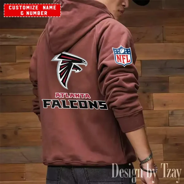 Atlanta Falcons NFL Multi Pocket Zipper Retro Hoodie AZVMHD703 - Image 3