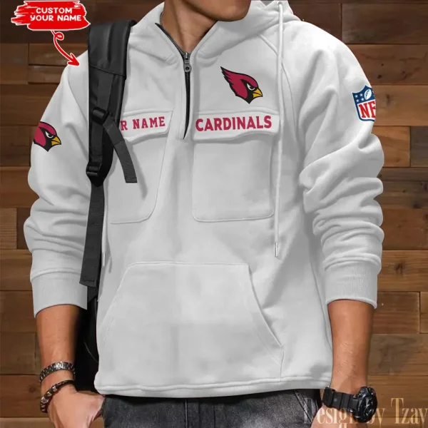 Arizona Cardinals Multi Pocket Zipper Retro Hoodie AZVMHD670 - Image 5