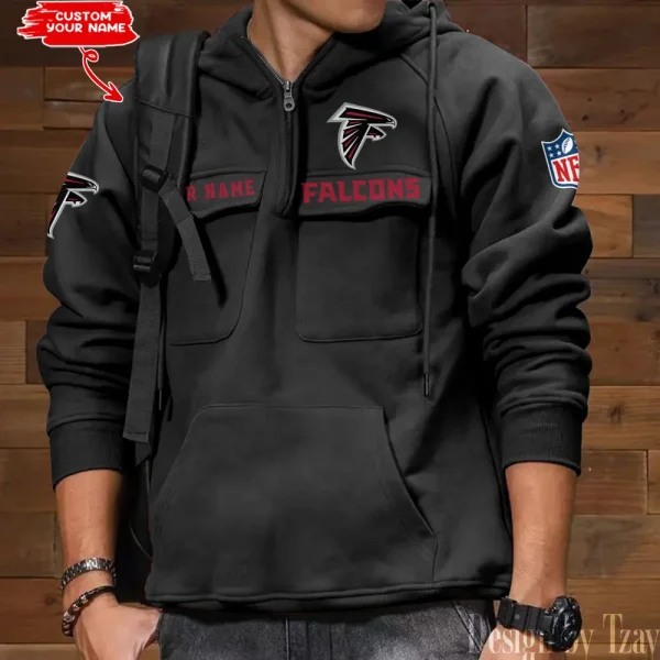 Atlanta Falcons Multi Pocket Zipper Retro Hoodie AZVMHD671