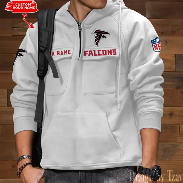 Atlanta Falcons Multi Pocket Zipper Retro Hoodie AZVMHD671 - Image 5