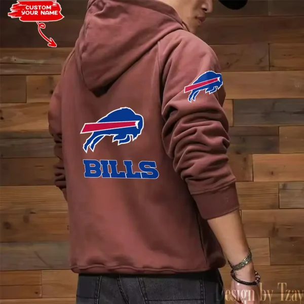 Buffalo Bills Multi Pocket Zipper Retro Hoodie AZVMHD673 - Image 7