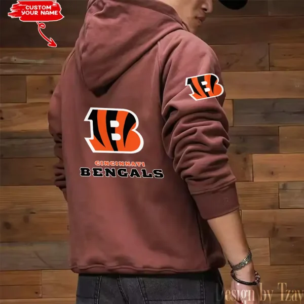 Cincinnati Bengals Multi Pocket Zipper Retro Hoodie AZVMHD676 - Image 7