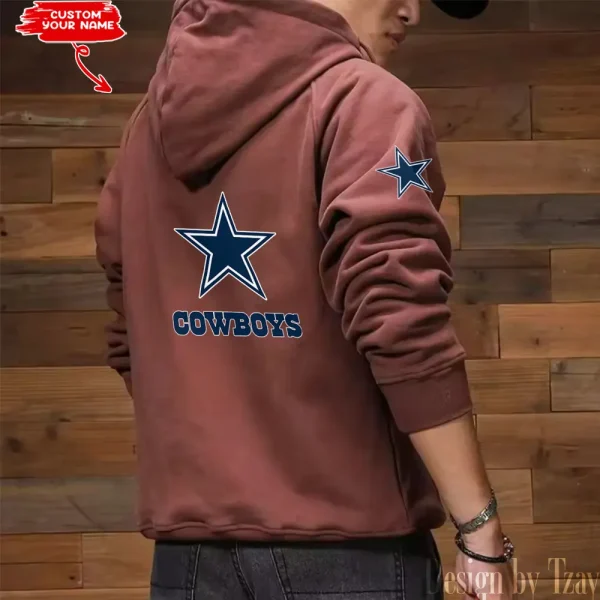 Dallas Cowboys Multi Pocket Zipper Retro Hoodie AZVMHD678 - Image 7