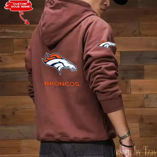 Denver Broncos Multi Pocket Zipper Retro Hoodie AZVMHD679 - Image 7