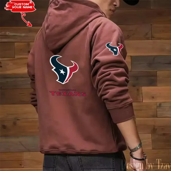 Houston Texans Multi Pocket Zipper Retro Hoodie AZVMHD682 - Image 6