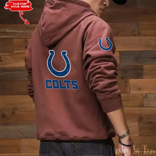 Indianapolis Colts Multi Pocket Zipper Retro Hoodie AZVMHD683 - Image 7