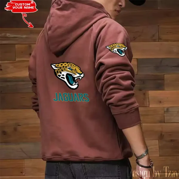 Jacksonville Jaguars Multi Pocket Zipper Retro Hoodie AZVMHD684 - Image 7