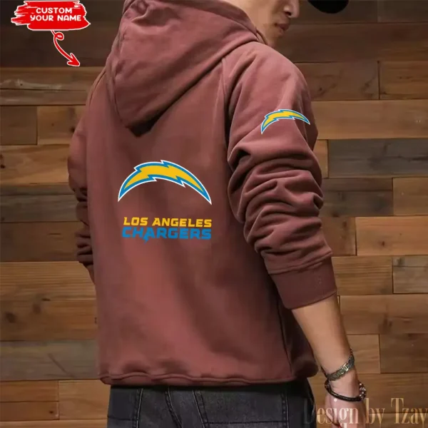 Los Angeles Chargers Multi Pocket Zipper Retro Hoodie AZVMHD687 - Image 7