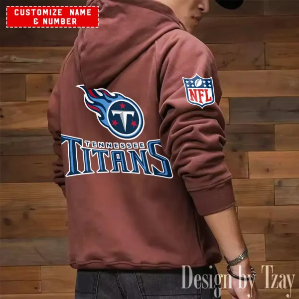 Tennessee Titans NFL Multi Pocket Zipper Retro Hoodie AZVMHD710 - Image 6