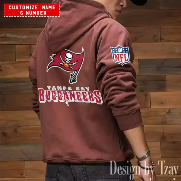 Tampa Bay Buccaneers NFL Multi Pocket Zipper Retro Hoodie AZVMHD711 - Image 7