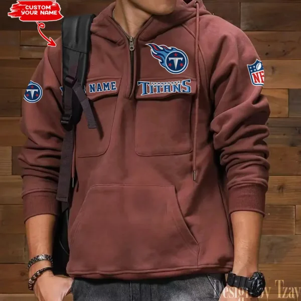 Tennessee Titans Multi Pocket Zipper Retro Hoodie AZVMHD700 - Image 3