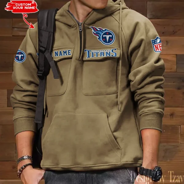 Tennessee Titans Multi Pocket Zipper Retro Hoodie AZVMHD700 - Image 5