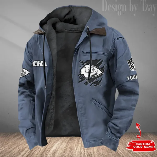 Kansas City Chiefs Men's Casual Padded Jacket Hooded Trending 2025 SPTPJH049 - Image 4