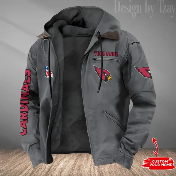 Arizona Cardinals Men's Casual Padded Jacket Hooded Trending 2025 SPTPJH066