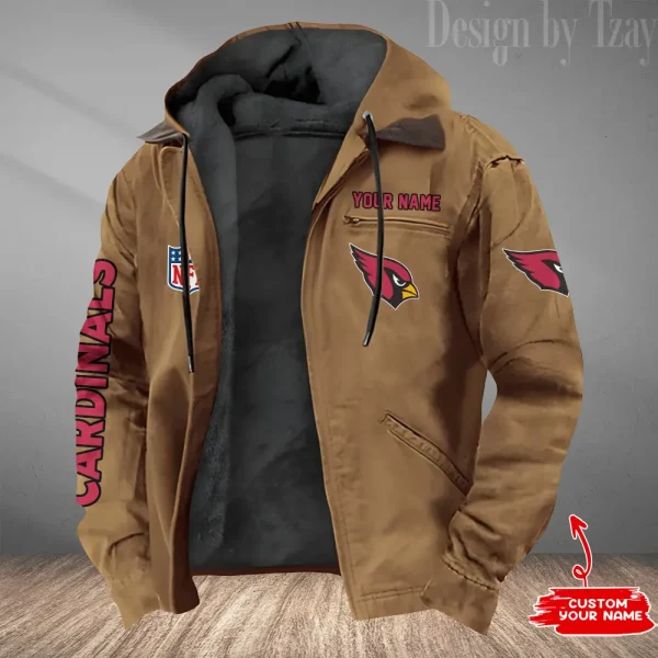 Arizona Cardinals Men's Casual Padded Jacket Hooded Trending 2025 SPTPJH066 - Image 4