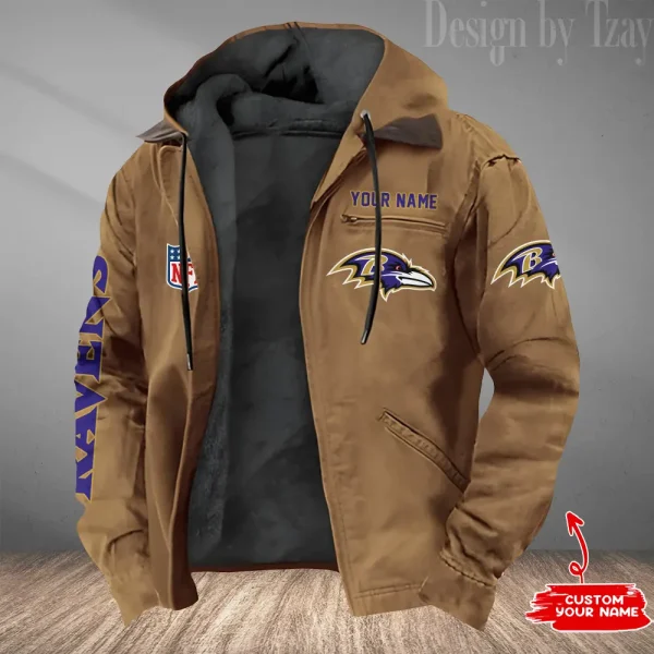 Baltimore Ravens Men's Casual Padded Jacket Hooded Trending 2025 SPTPJH068 - Image 4