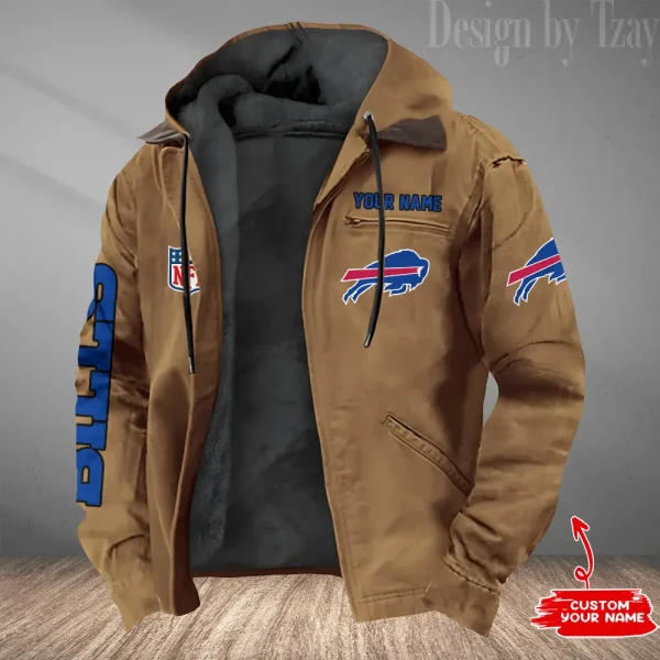 Buffalo Bills Men's Casual Padded Jacket Hooded Trending 2025 SPTPJH069 - Image 2