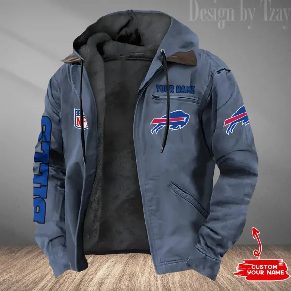 Buffalo Bills Men's Casual Padded Jacket Hooded Trending 2025 SPTPJH069 - Image 3