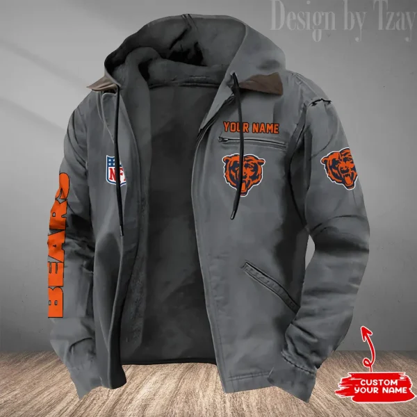 Chicago Bears Men's Casual Padded Jacket Hooded Trending 2025 SPTPJH071 - Image 4