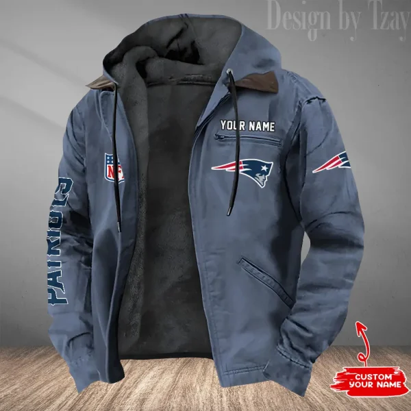 New England Patriots Men's Casual Padded Jacket Hooded Trending 2025 SPTPJH087 - Image 3