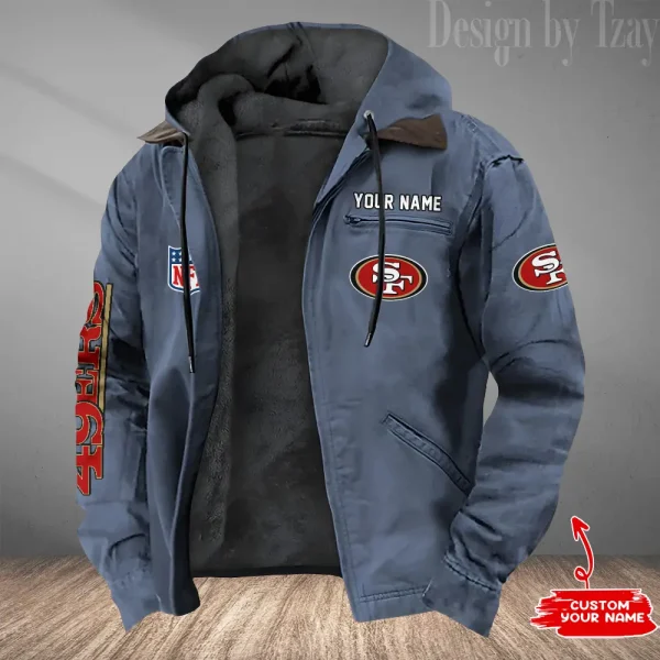 San Francisco 49ers Men's Casual Padded Jacket Hooded Trending 2025 SPTPJH093 - Image 3