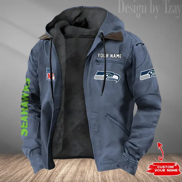 Seattle Seahawks Men's Casual Padded Jacket Hooded Trending 2025 SPTPJH094 - Image 3