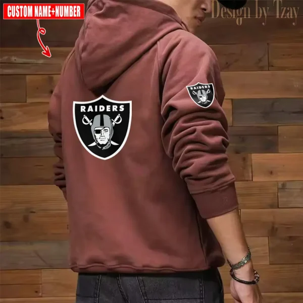 Las Vegas Raiders NFL Multi Pocket Zipper Retro Hoodie AZVMHD751 - Image 2