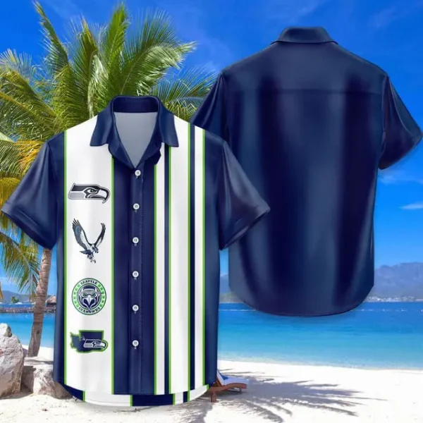 Seattle Seahawks Hawaiian Shirt Trending Classic Color Contrast AZHWS667