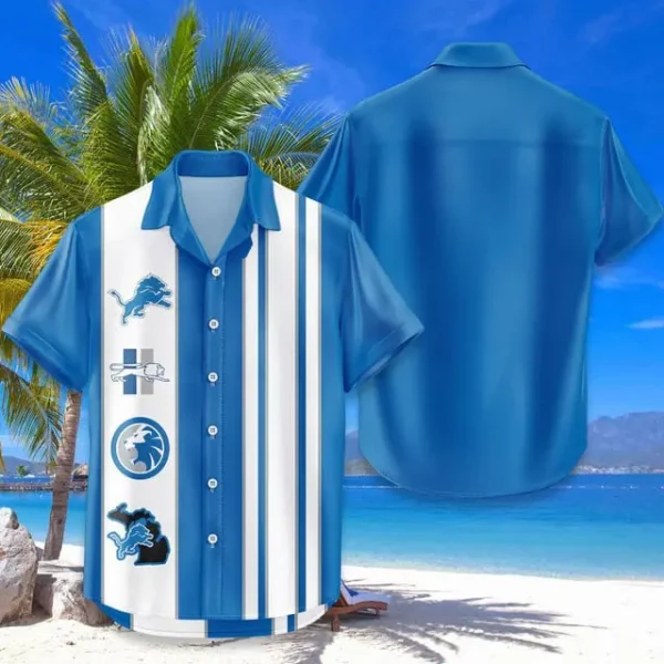 Detroit Lions Hawaiian Shirt Trending Classic Color Contrast AZHWS682