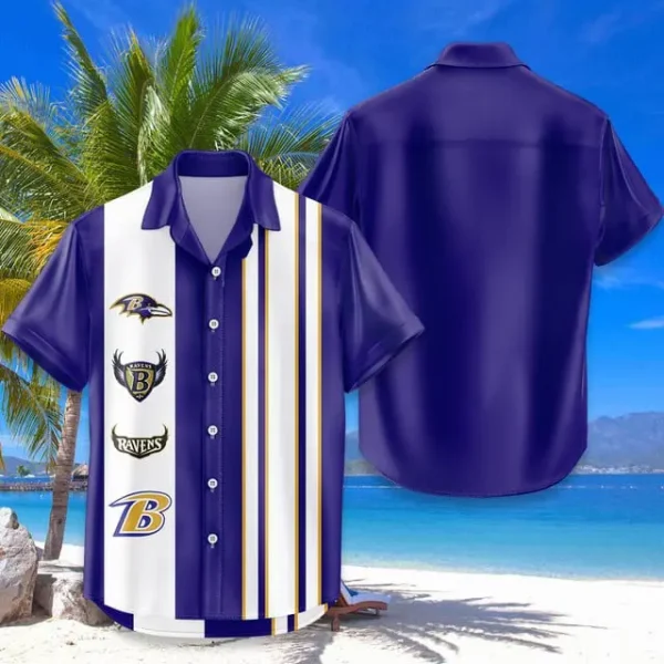 Baltimore Ravens Hawaiian Shirt Trending Classic Color Contrast AZHWS694