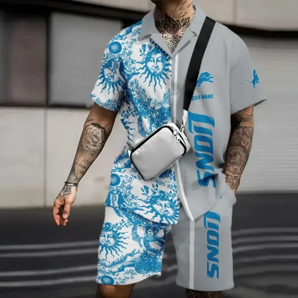 Detroit Lions Summer Hawaiian Combo Shirt and Short Trending 2025