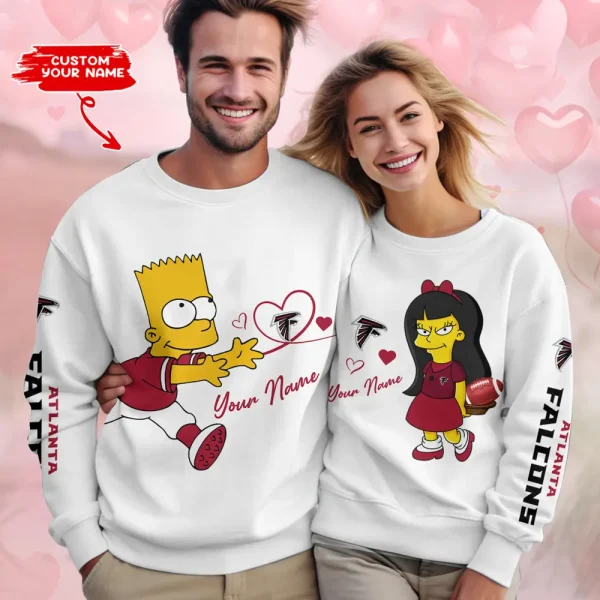Atlanta Falcons Bart and Jessica Valentine Gift Sweatshirt BGRSW353