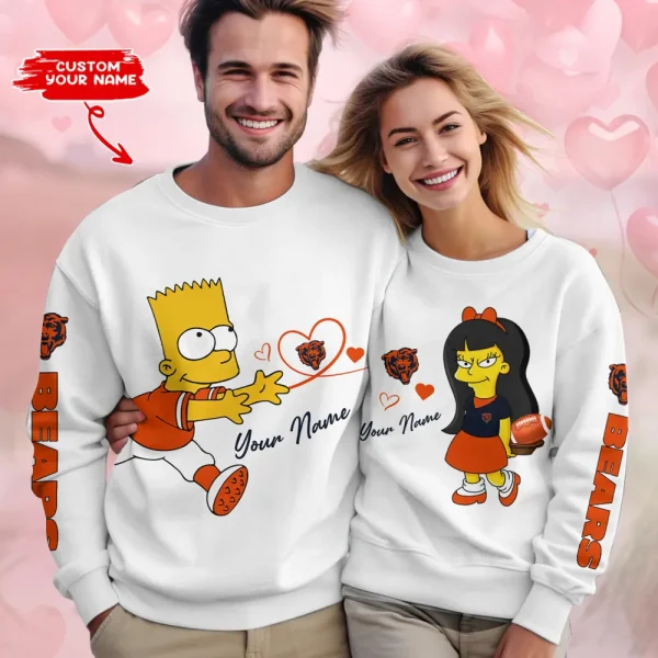 Chicago Bears Bart and Jessica Valentine Gift Sweatshirt BGRSW357