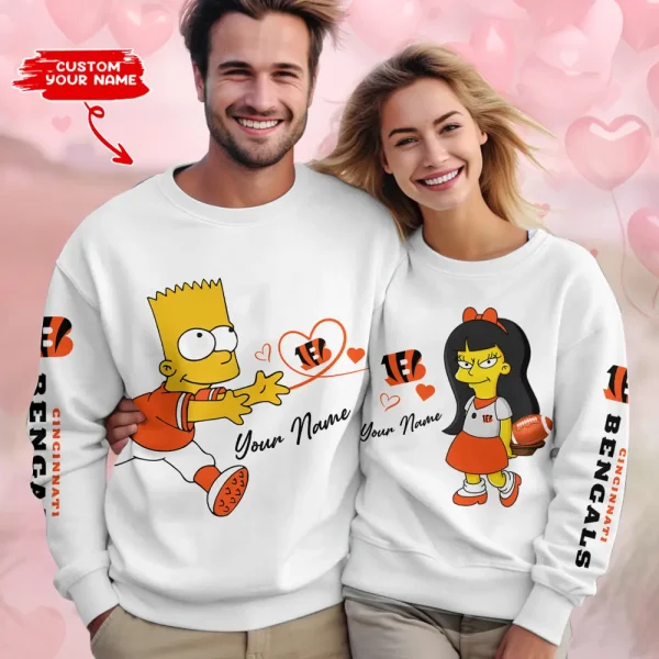 Cincinnati Bengals Bart and Jessica Valentine Gift Sweatshirt BGRSW358
