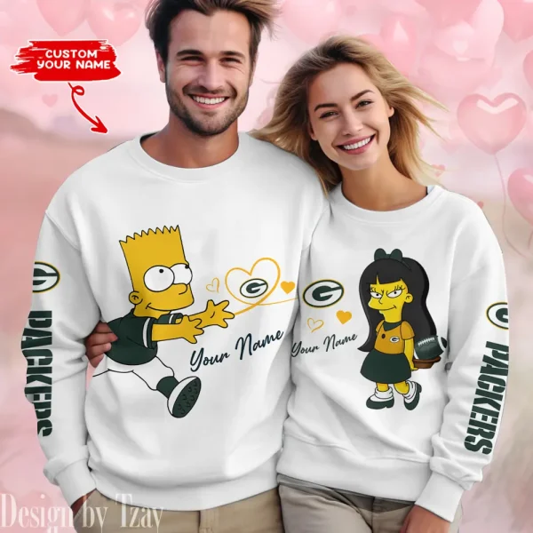 Green Bay Packers Bart and Jessica Valentine Gift Sweatshirt BGRSW363