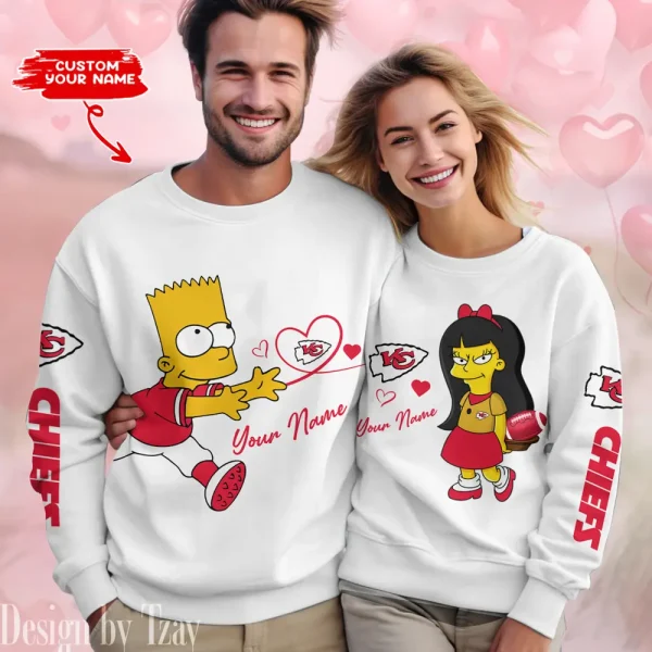Kansas City Chiefs Bart and Jessica Valentine Gift Sweatshirt BGRSW367
